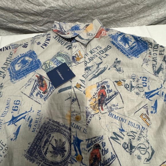 croft and barrow button polo shirt with stamp design about Florida, Hawaii - Picture 2 of 6